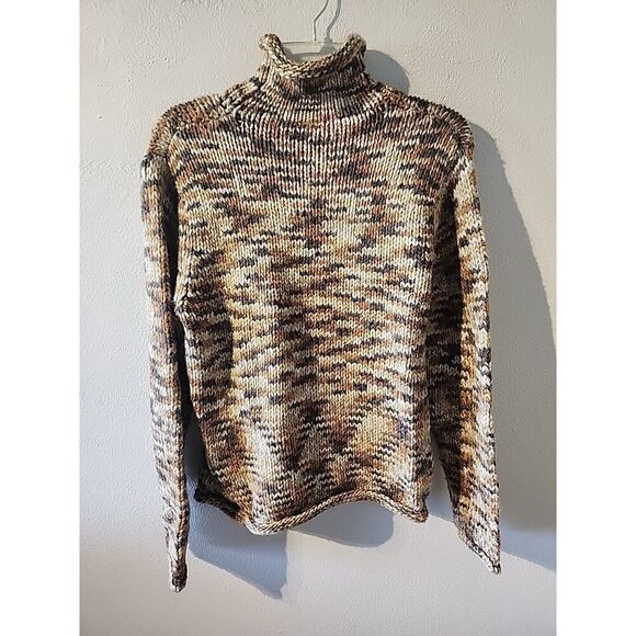 Columbia Sweater Womens Large Wool Blend Fair Isle Pattern Cowl Roll Neck Knit - Picture 7 of 7